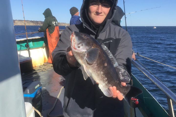 a person holding a fish on a boat