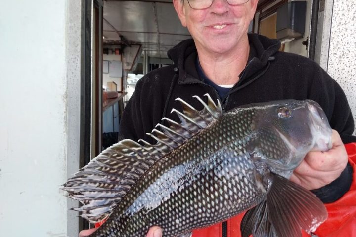a man holding a fish