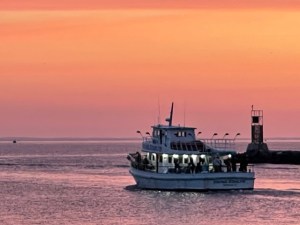 a boat in a large body of water