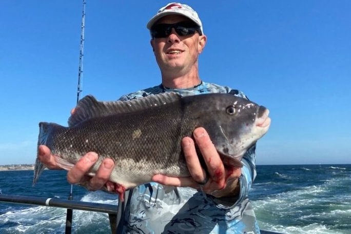 a man holding a fish in the water