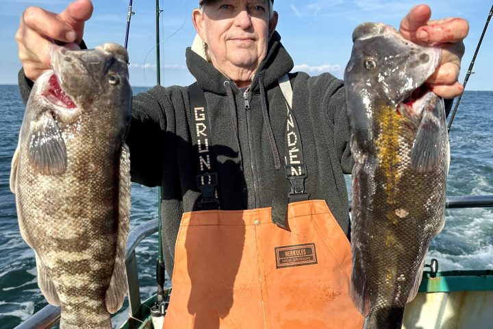 a man holding a fish