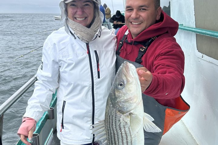 a person holding a fish