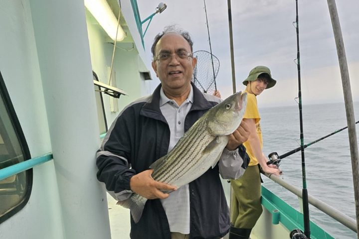 a man holding a fish